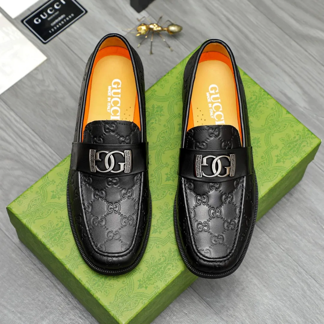 Men's shoes 💰480 Product trademark: GUCCI "Gucci" business slip-on leather shoes Regular size: 38-44 45 custom-made Product materials: Selected cowhide embossed upper, cowhide lining, rubber outsole